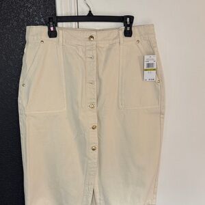 MICHAEL Michael Kors Cream Midi Skirt